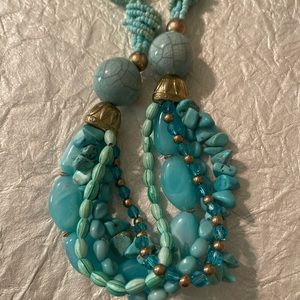 Chunky, Classy Teal & Gold Necklace